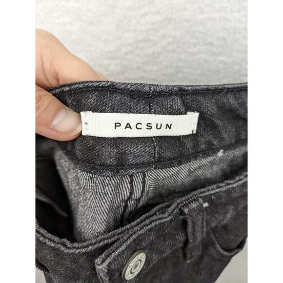 Pacsun High Waist Faded Black Jean Shorts Size 24" Cotton Blend Casual Grunge - Picture 11 of 13